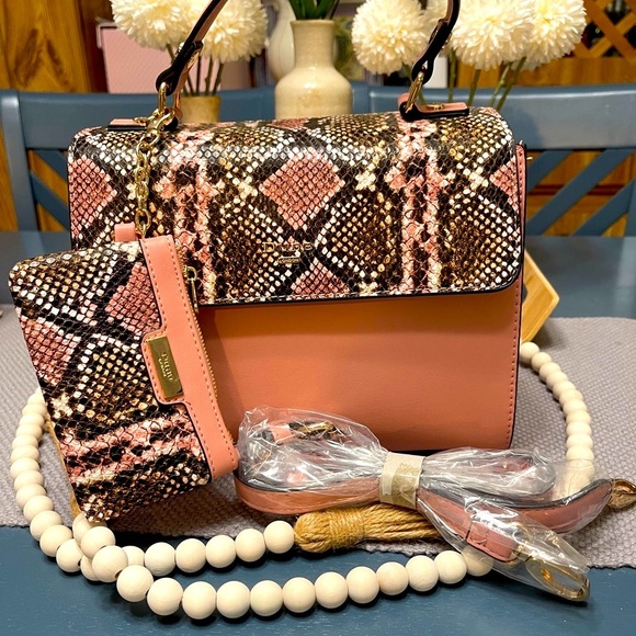 Dune London Handbags - DUNE LONDON Faux SnakeSkin Structured Crossbody Handbag w/Match Coi…